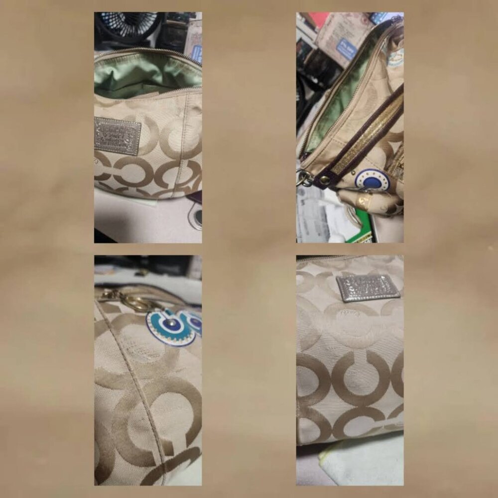 Y2K COACH Poppy Graffiti Glam Tote Crossbody Signature Rare Bag Purse 2 Hangtag - Picture 8 of 17